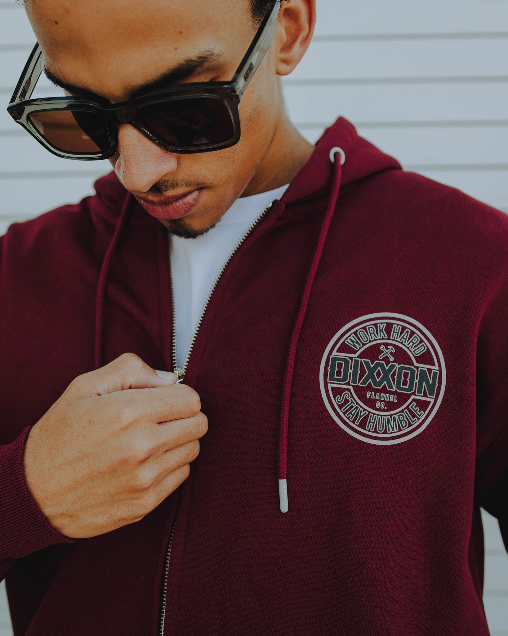 Gray & Black Corpo Zip Up - Maroon - Dixxon Flannel Co.