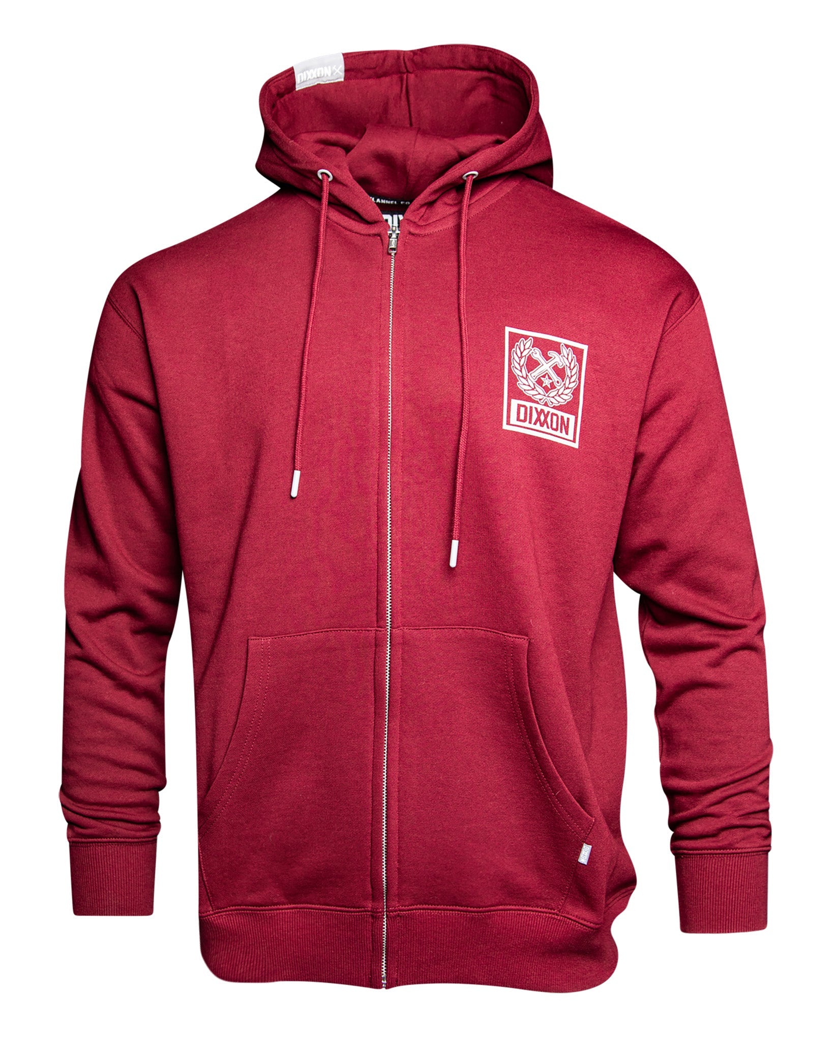 Gray Box Crest Zip Up - Maroon - Dixxon Flannel Co.