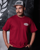 Gray Forge Hex T-Shirt - Cranberry - Dixxon Flannel Co.
