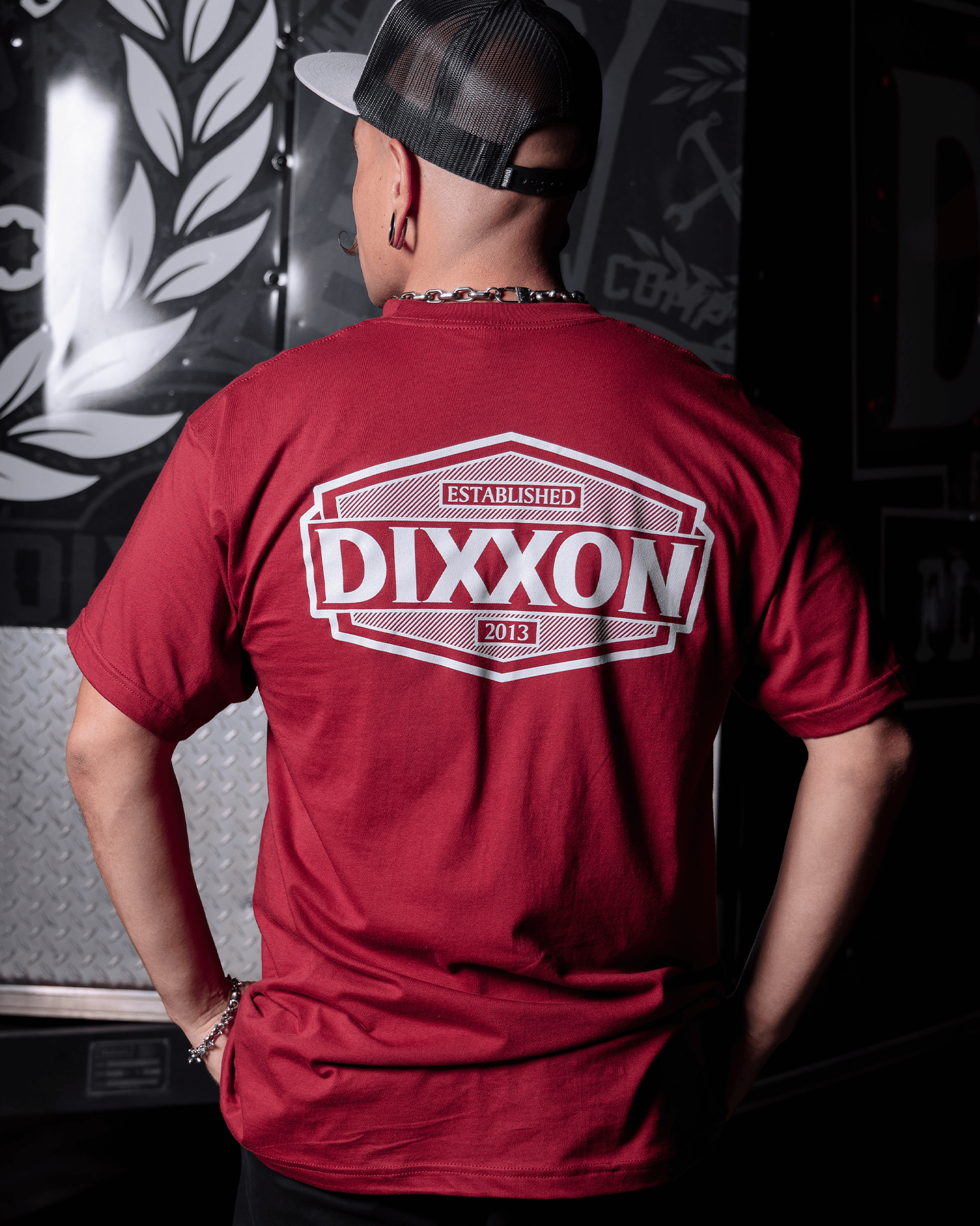 Gray Forge Hex T-Shirt - Cranberry - view 1