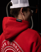 Gray & White Linked Pullover Hoodie - Red - Dixxon Flannel Co.