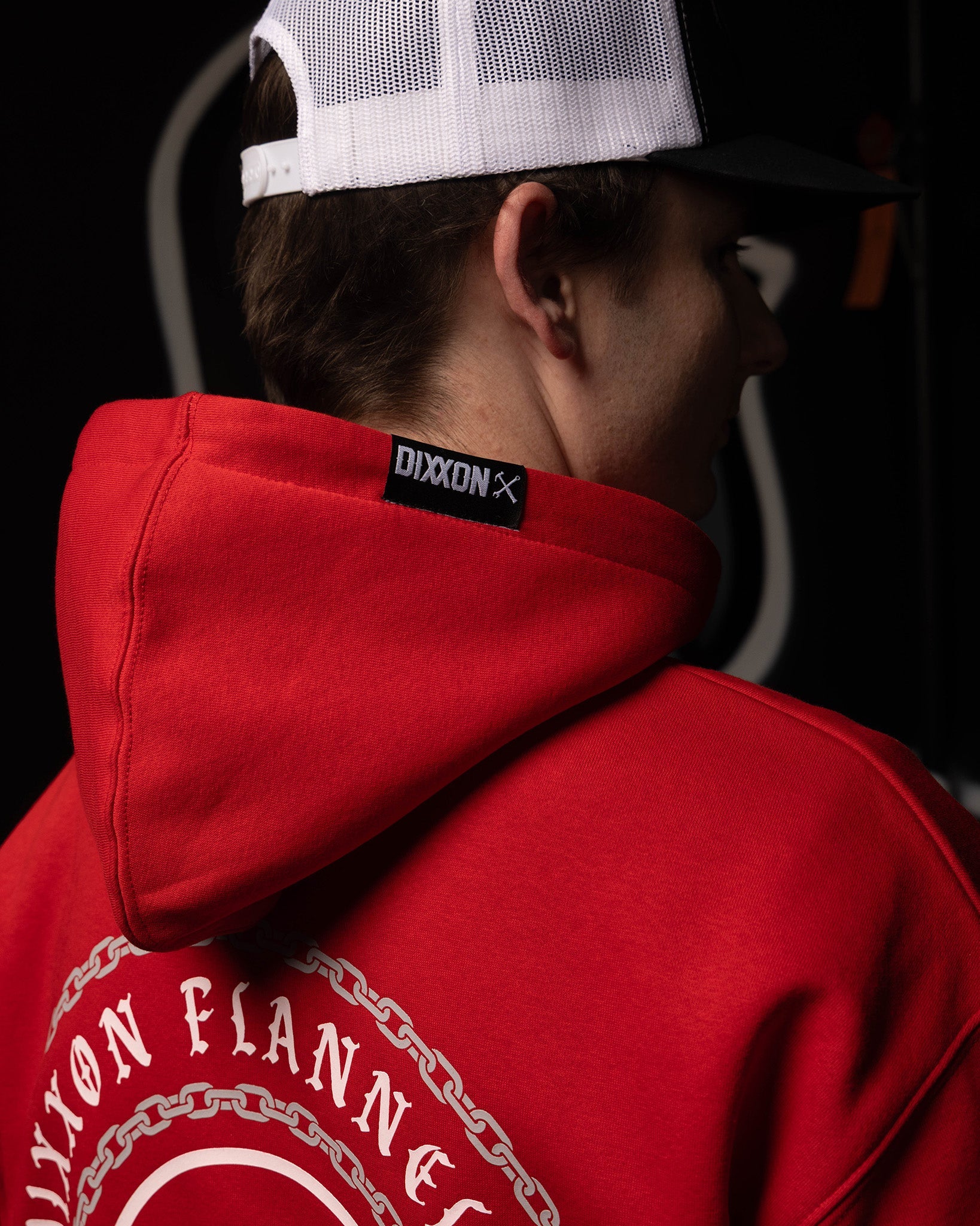 Gray & White Linked Pullover Hoodie - Red - Dixxon Flannel Co.