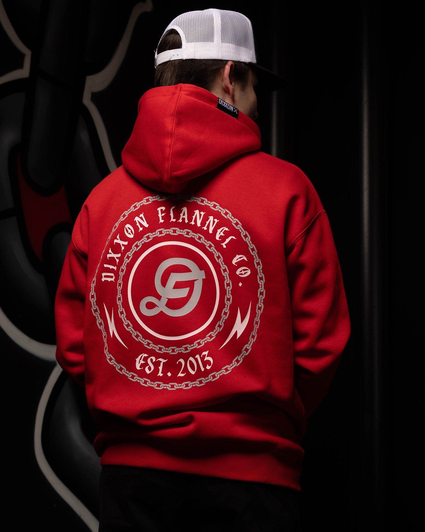 Gray & White Linked Pullover Hoodie - Red | Dixxon Flannel Co.