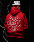 Gray & White Linked Pullover Hoodie - Red - Dixxon Flannel Co.