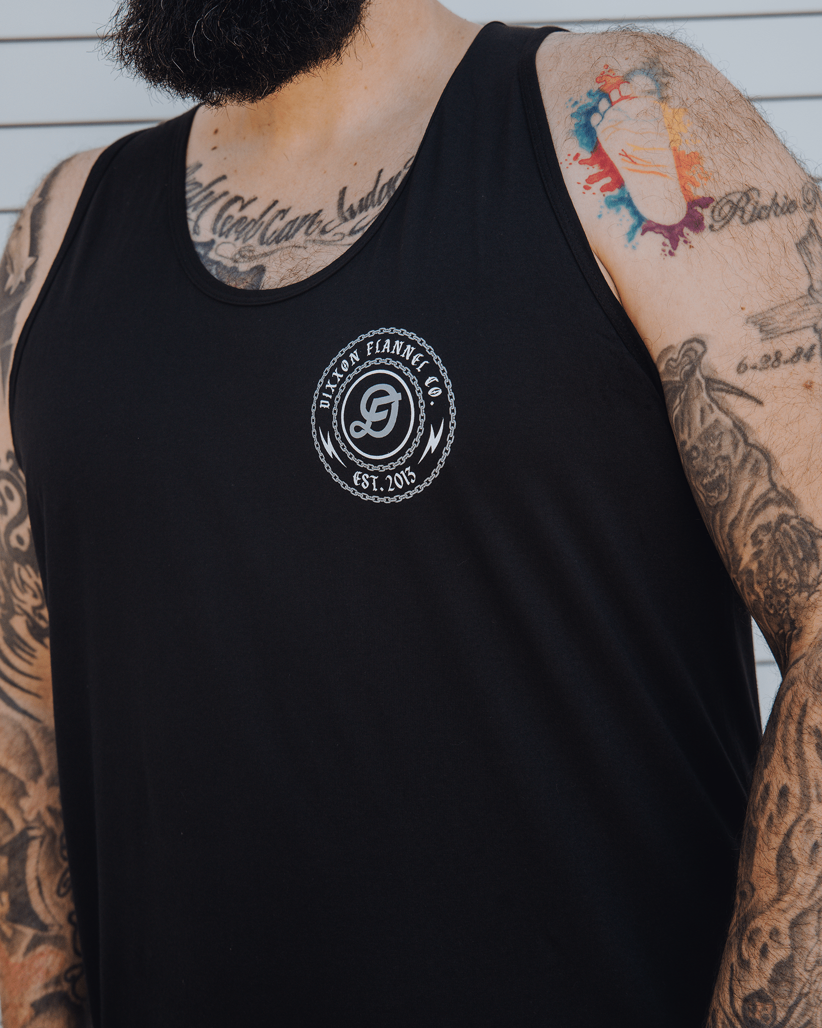 Gray & White Linked Tank - Black - Dixxon Flannel Co.