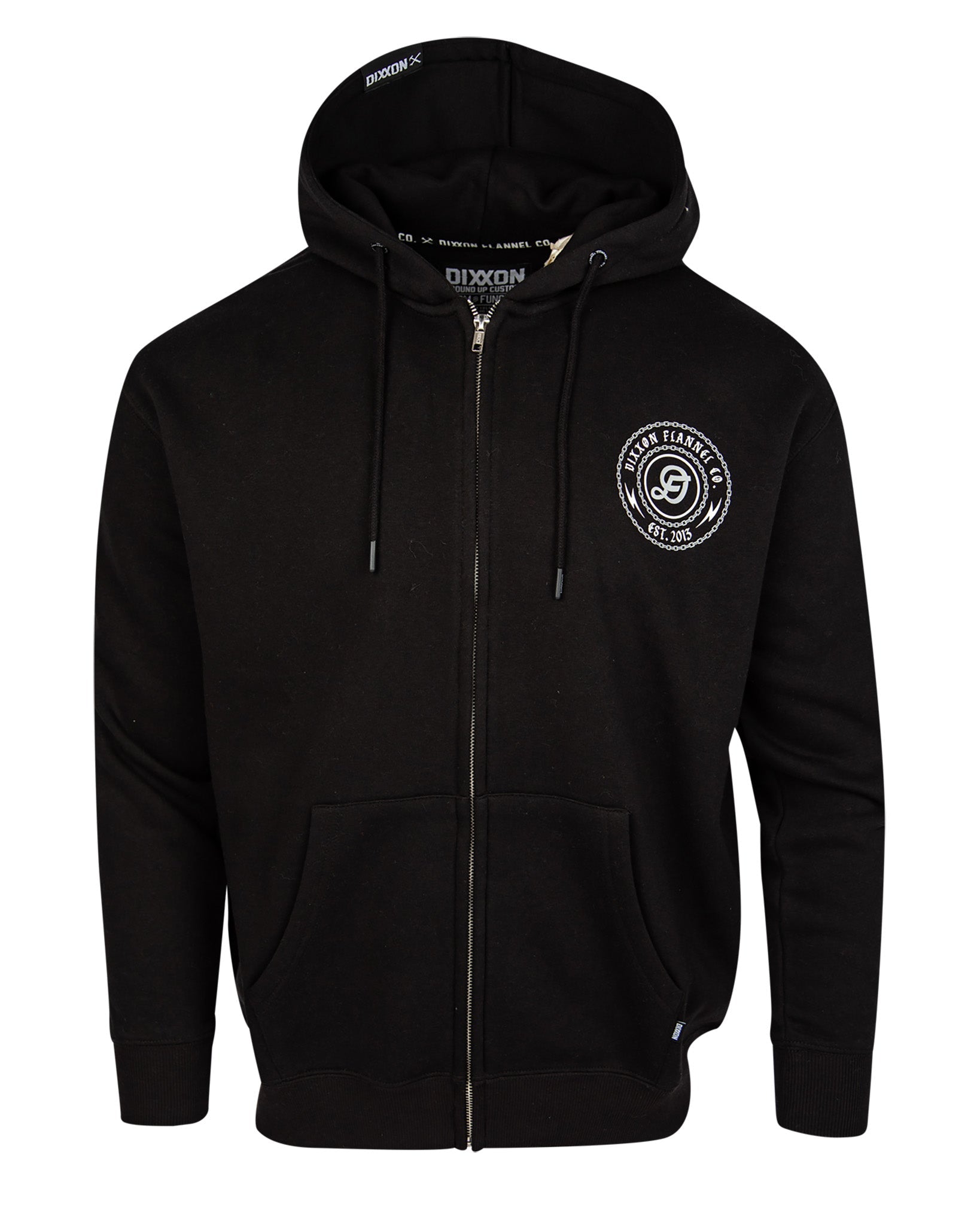 Gray & White Linked Zip Up Hoodie - Black - Dixxon Flannel Co.