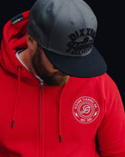 Gray & White Linked Zip Up Hoodie - Red - Dixxon Flannel Co.