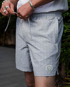 Gray & White Salty Dog 7" Boardshorts - Dixxon Flannel Co.