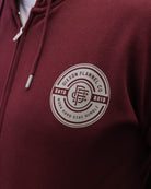 Gray Work Hard Badge Zip Up - Maroon - Dixxon Flannel Co.