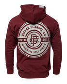 Gray Work Hard Badge Zip Up - Maroon - Dixxon Flannel Co.