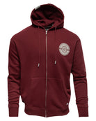 Gray Work Hard Badge Zip Up - Maroon - Dixxon Flannel Co.