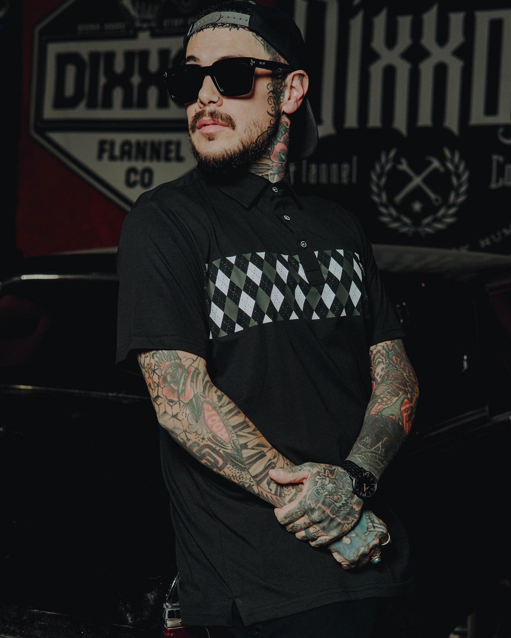 Black Argyle Premium Polo - view 1