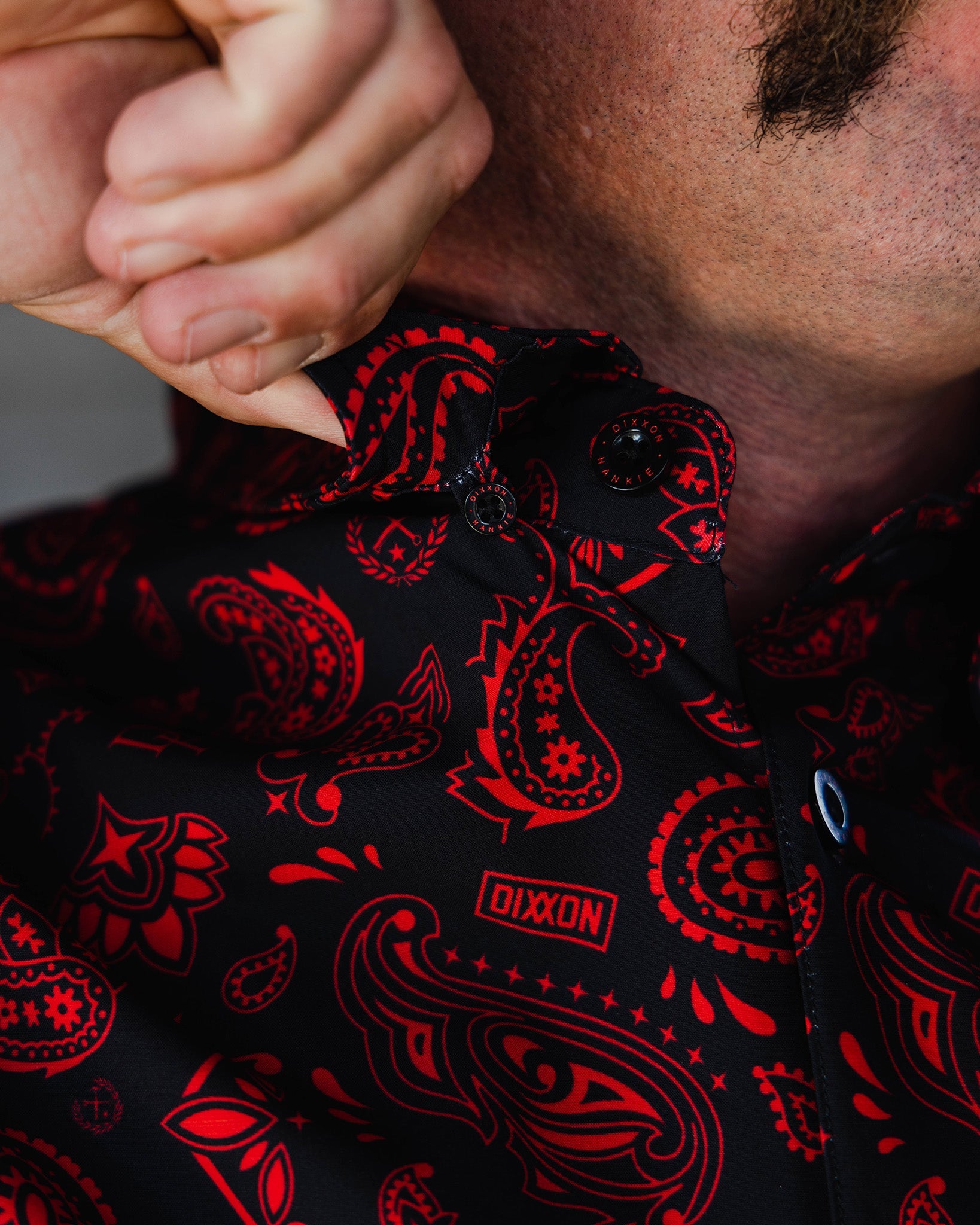 Dixxon Hankie Party Shirt - Black & Red: Shop Today!