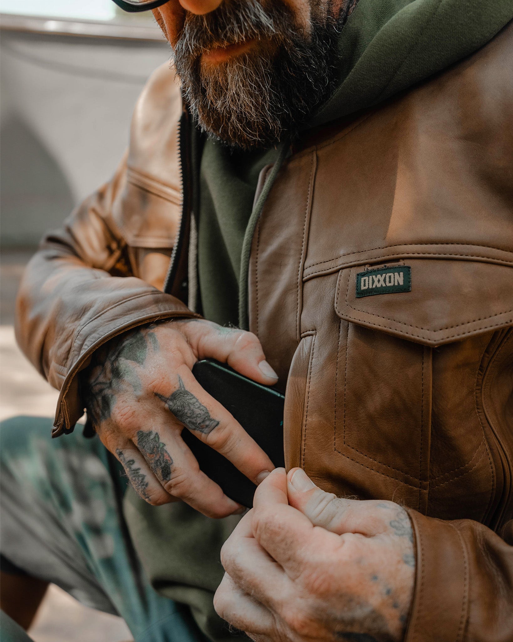 Hudson Leather Jacket - Mohagany - Dixxon Flannel Co.