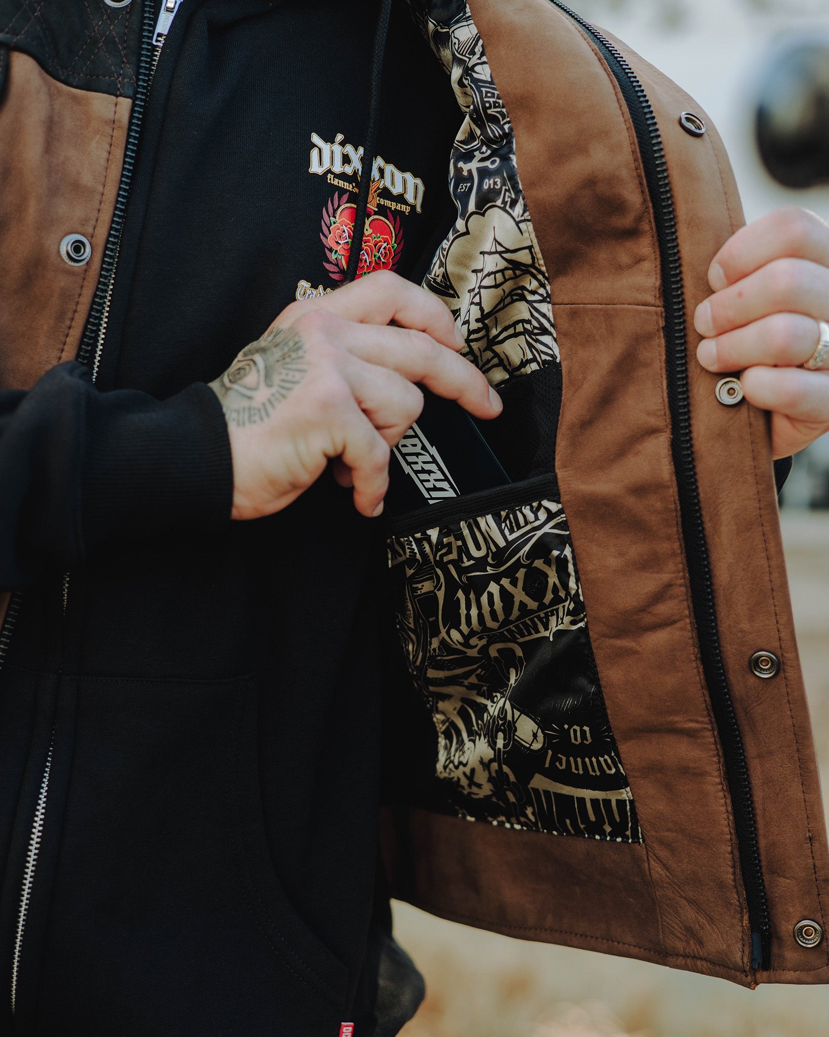 Humboldt Suede Leather Vest - Black & Mahogany - Dixxon Flannel Co.