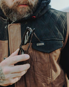 Humboldt Suede Leather Vest - Black & Mahogany - Dixxon Flannel Co.