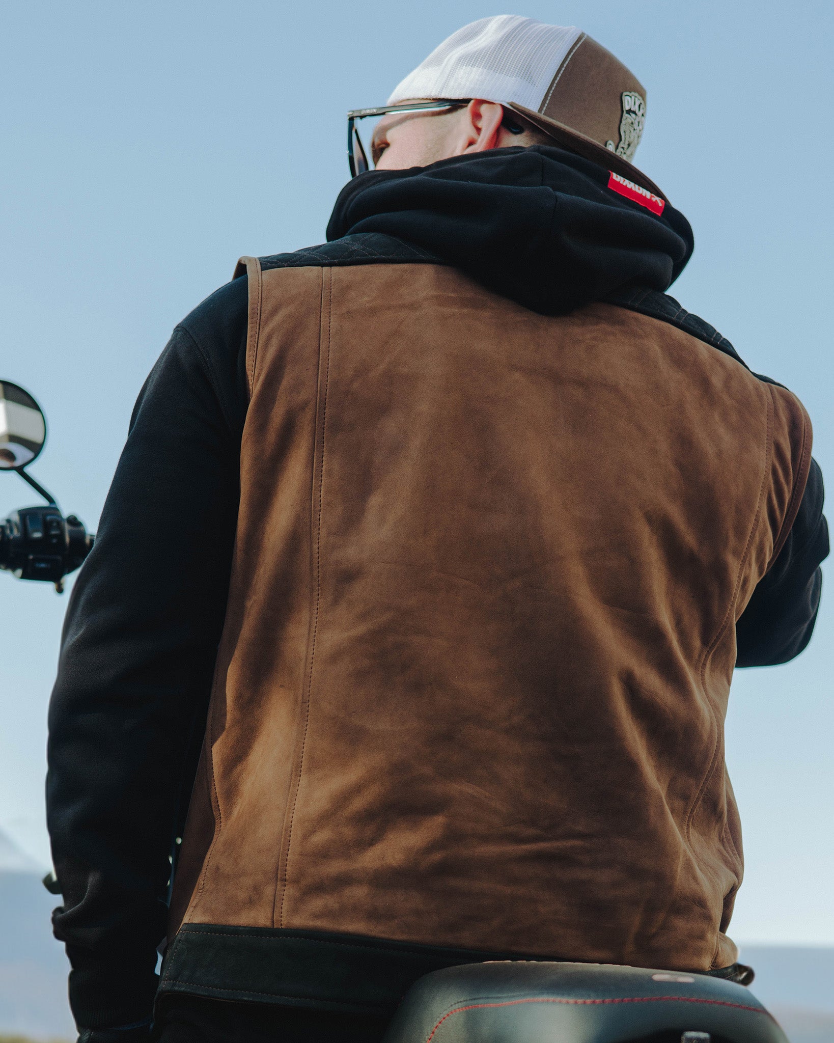 Humboldt Suede Leather Vest - Black & Mahogany - Dixxon Flannel Co.