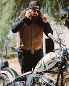 Humboldt Suede Leather Vest - Black & Mahogany - Dixxon Flannel Co.