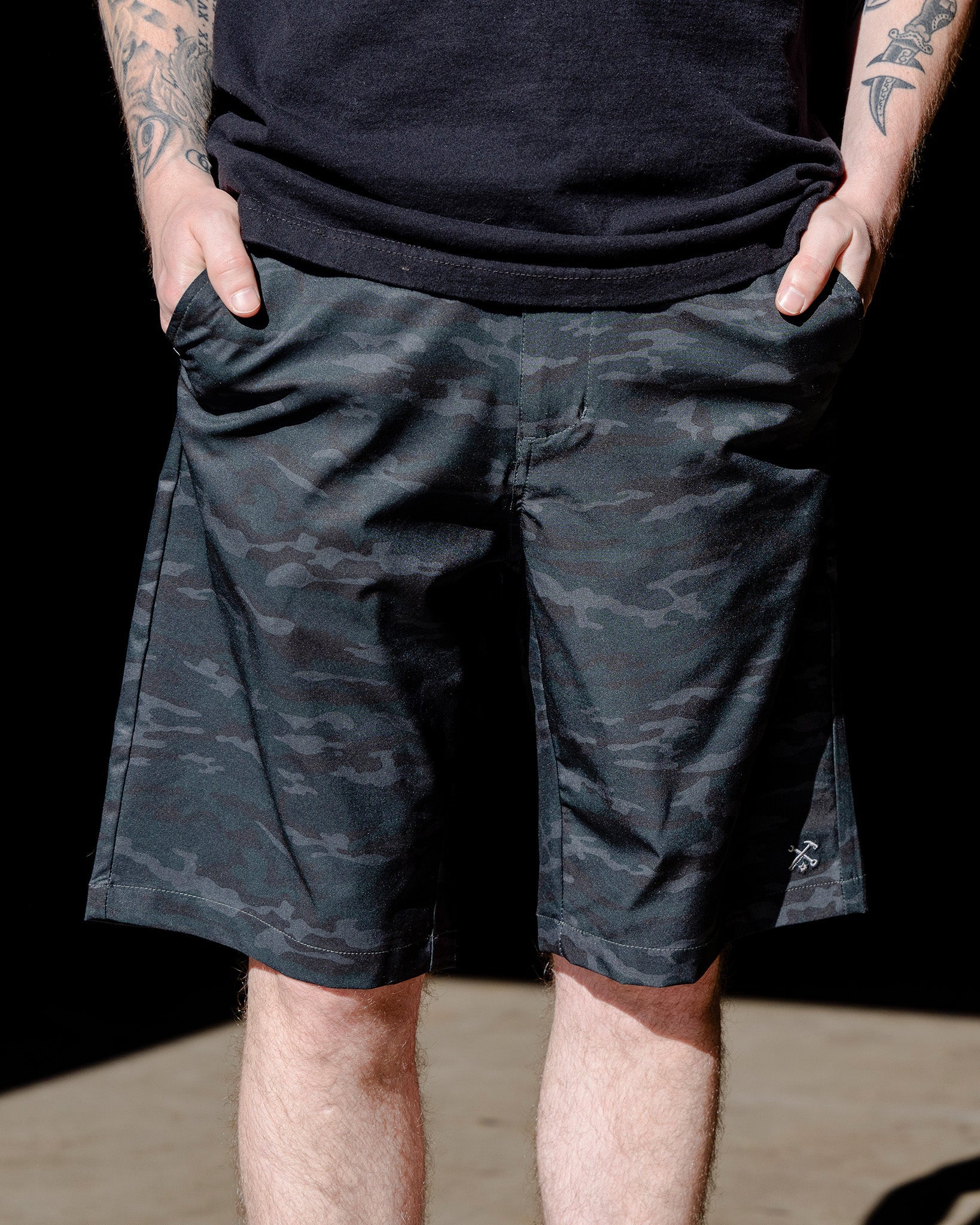Hybrid Shorts - Black Woodland - Dixxon Flannel Co.