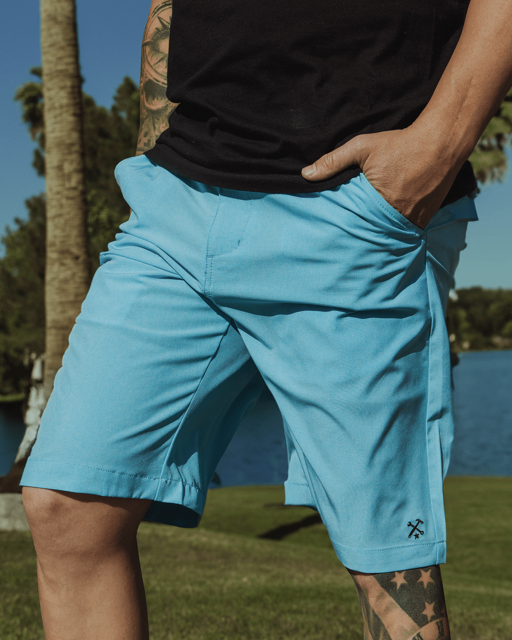 Hybrid Shorts - Tiffany - Dixxon Flannel Co.