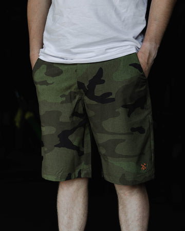 charbon シャルボン DAZZLE CAMOUFLAGE SHORTS hybrid-shorts-woodland-