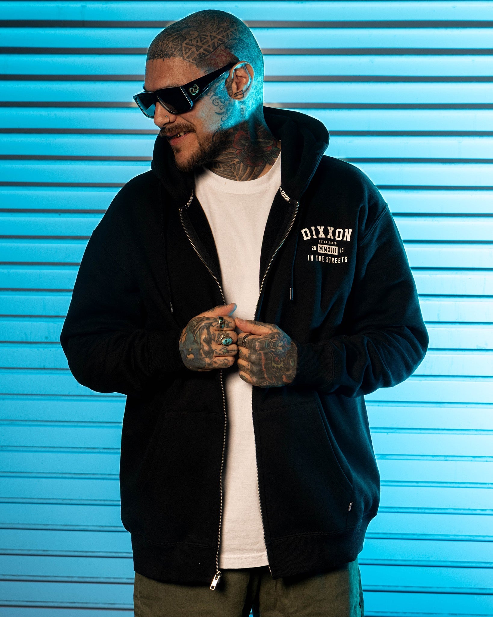 In the Streets Zip Up Hoodie - Black & White - Dixxon Flannel Co.