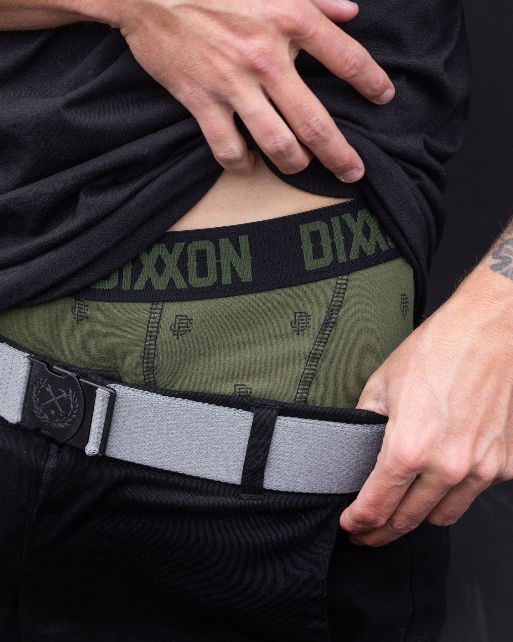 Insignia Cotton Stretch 2pk Boxer Briefs - O.D. Green & Black - Dixxon Flannel Co.