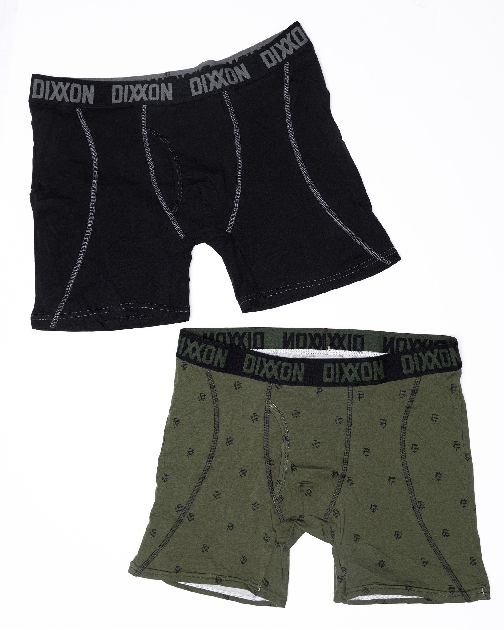 Insignia Cotton Stretch 2pk Boxer Briefs - O.D. Green & Black - Dixxon Flannel Co.
