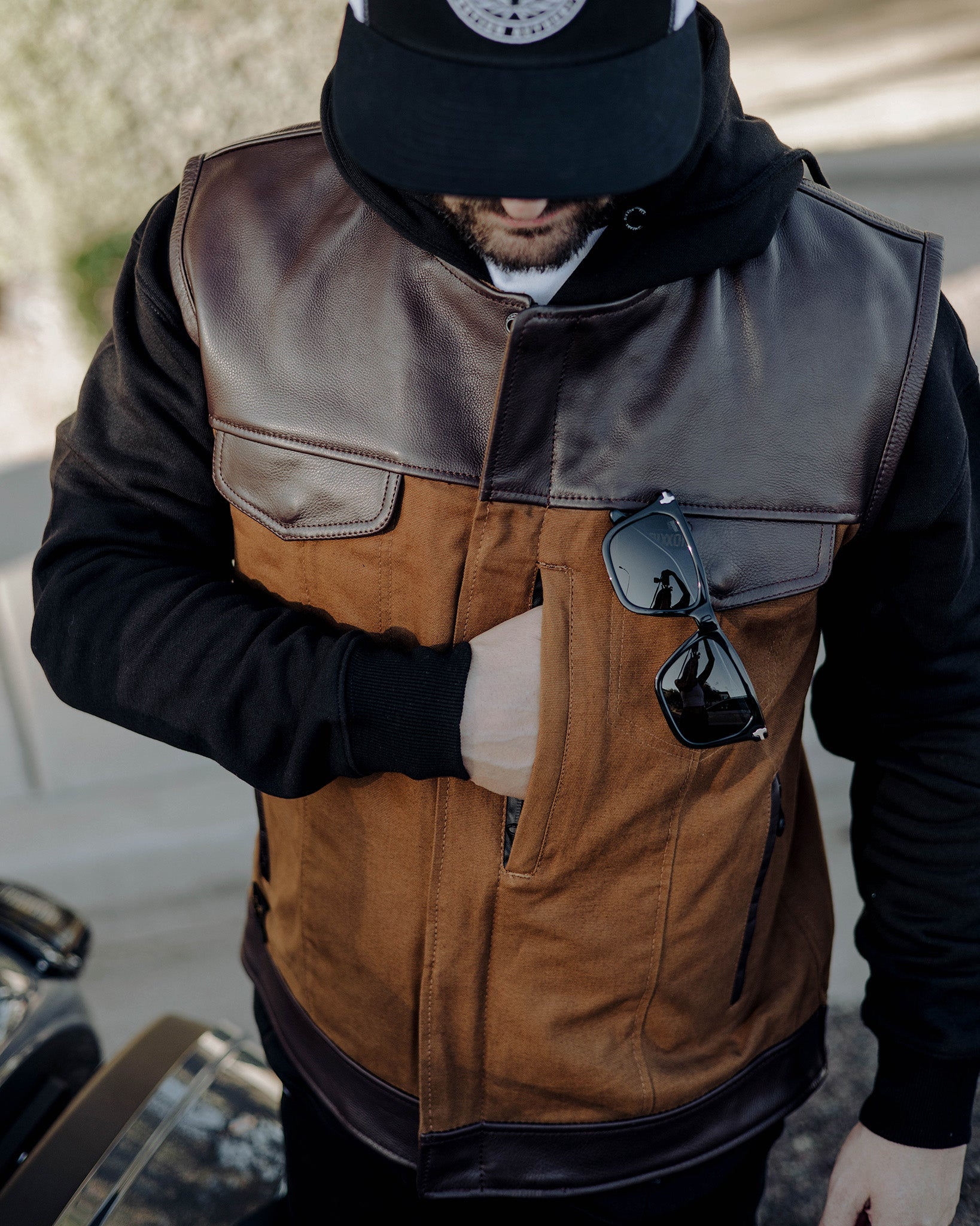 Jackson Leather & Canvas Vest - Brown - Dixxon Flannel Co.