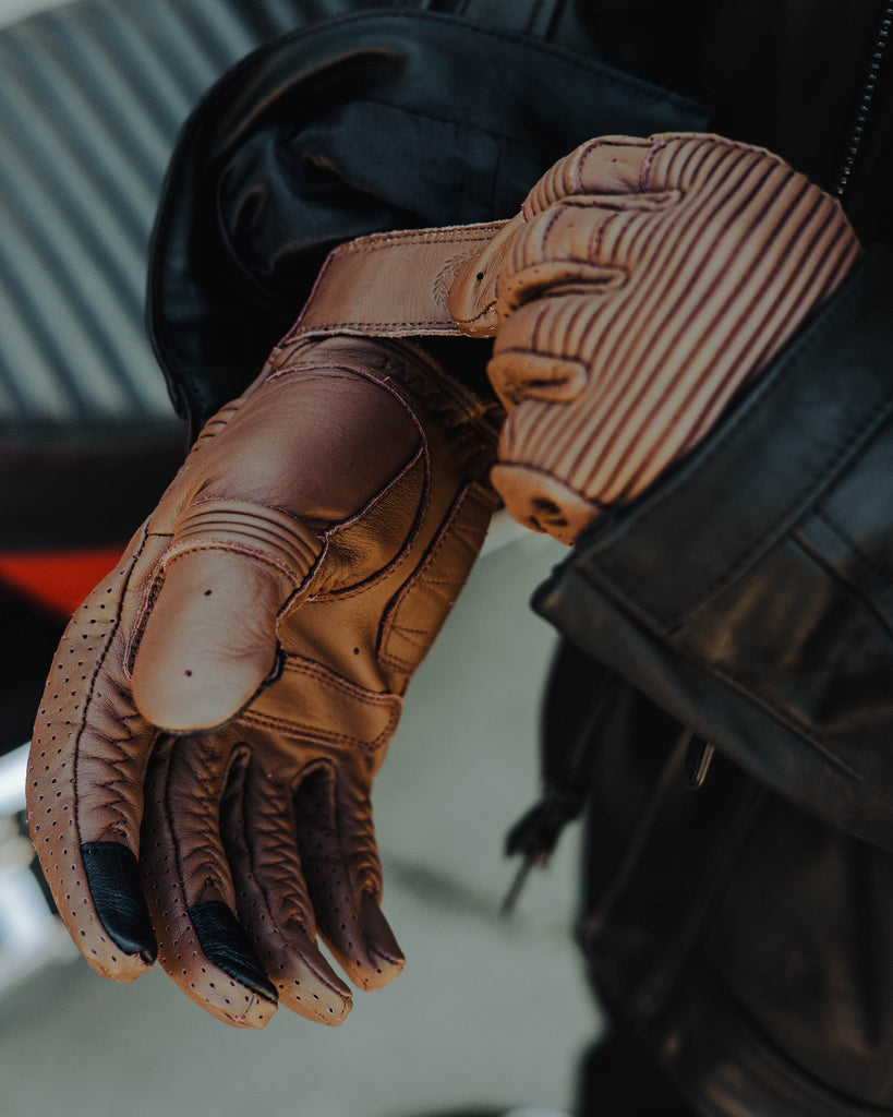 Jasper Leather Moto Gloves - Brown - Dixxon Flannel Co.