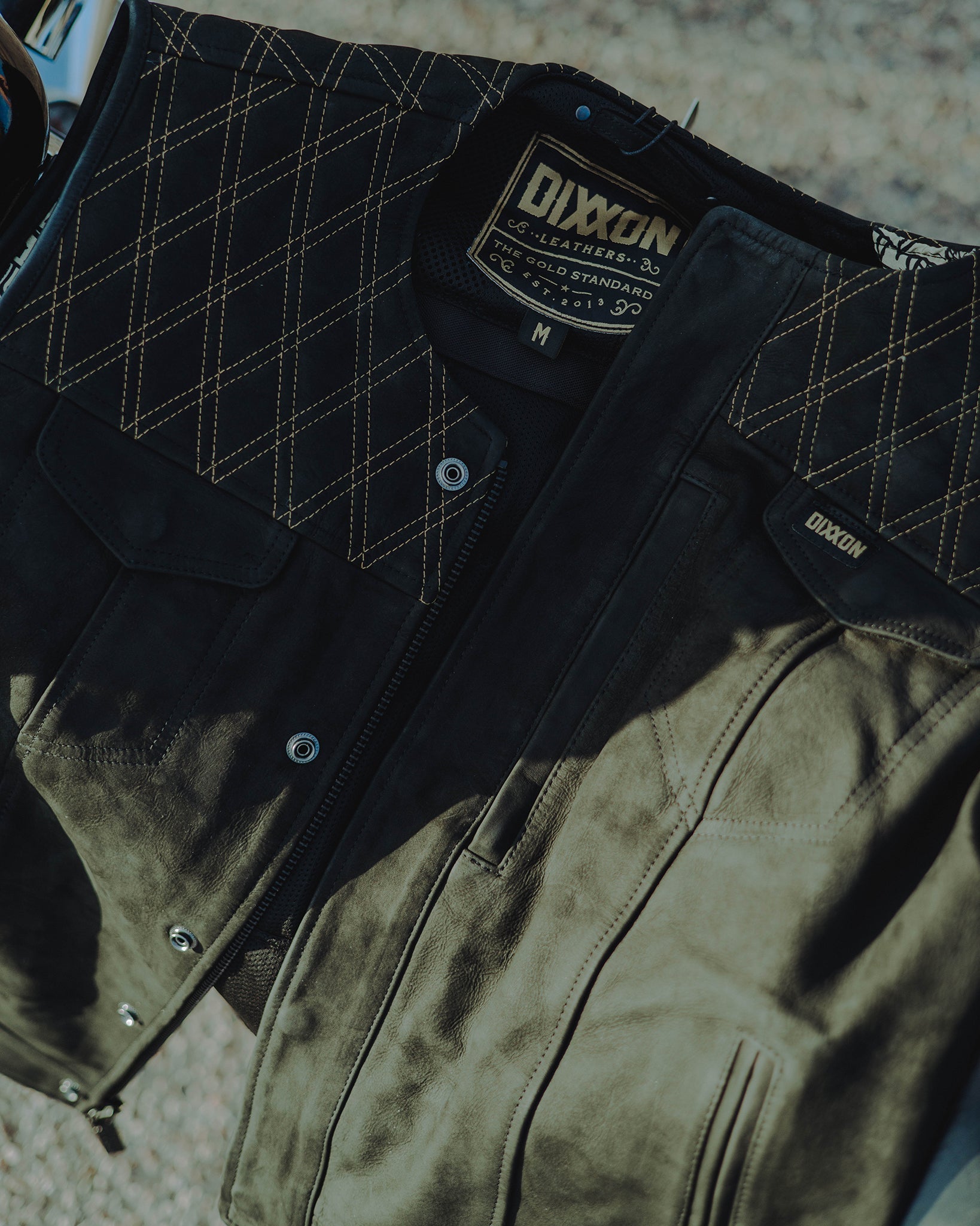 Laconia Hills Diamond Stitch Suede Leather Vest - Black - Dixxon Flannel Co.