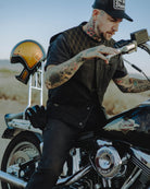 Laconia Hills Diamond Stitch Suede Leather Vest - Black - Dixxon Flannel Co.