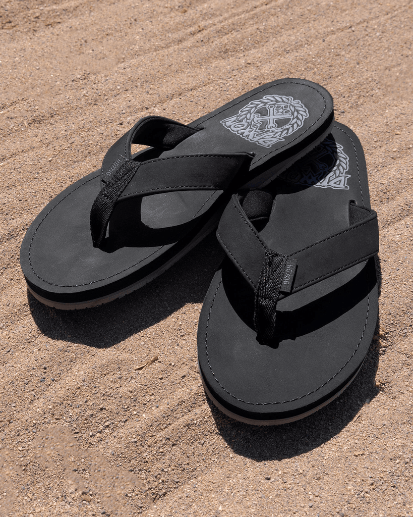 Leather Sandals - Black & Gray - Dixxon Flannel Co.