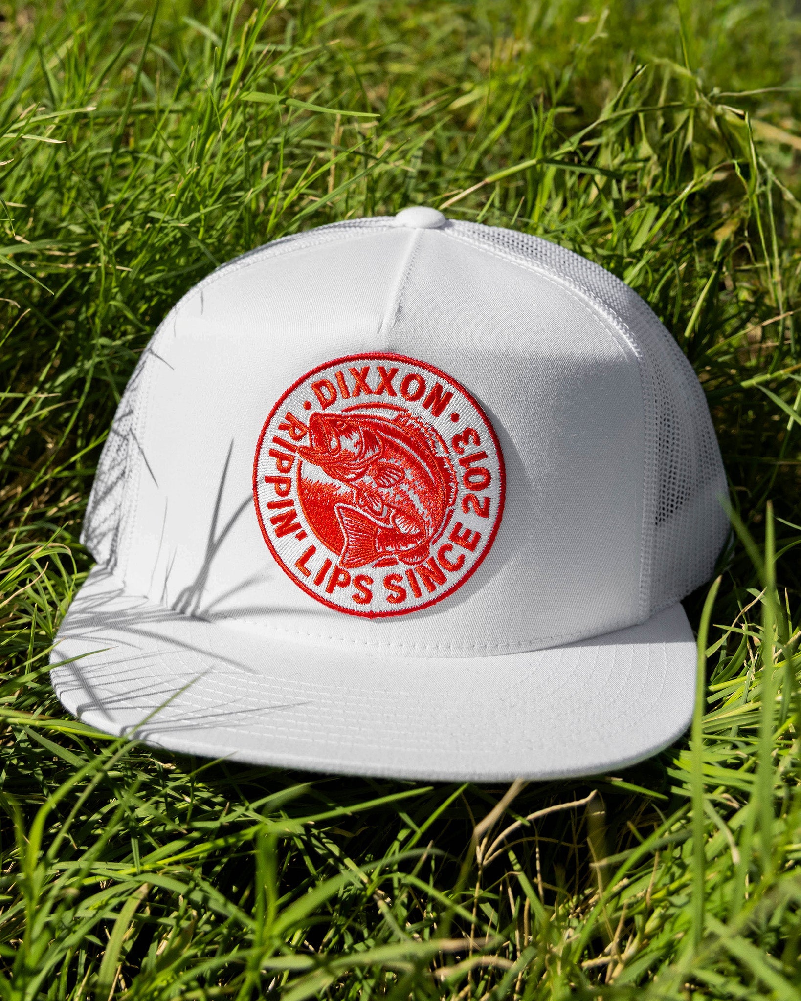 Lip Ripper Flat Bill Trucker Snapback - Red & White - Dixxon Flannel Co.