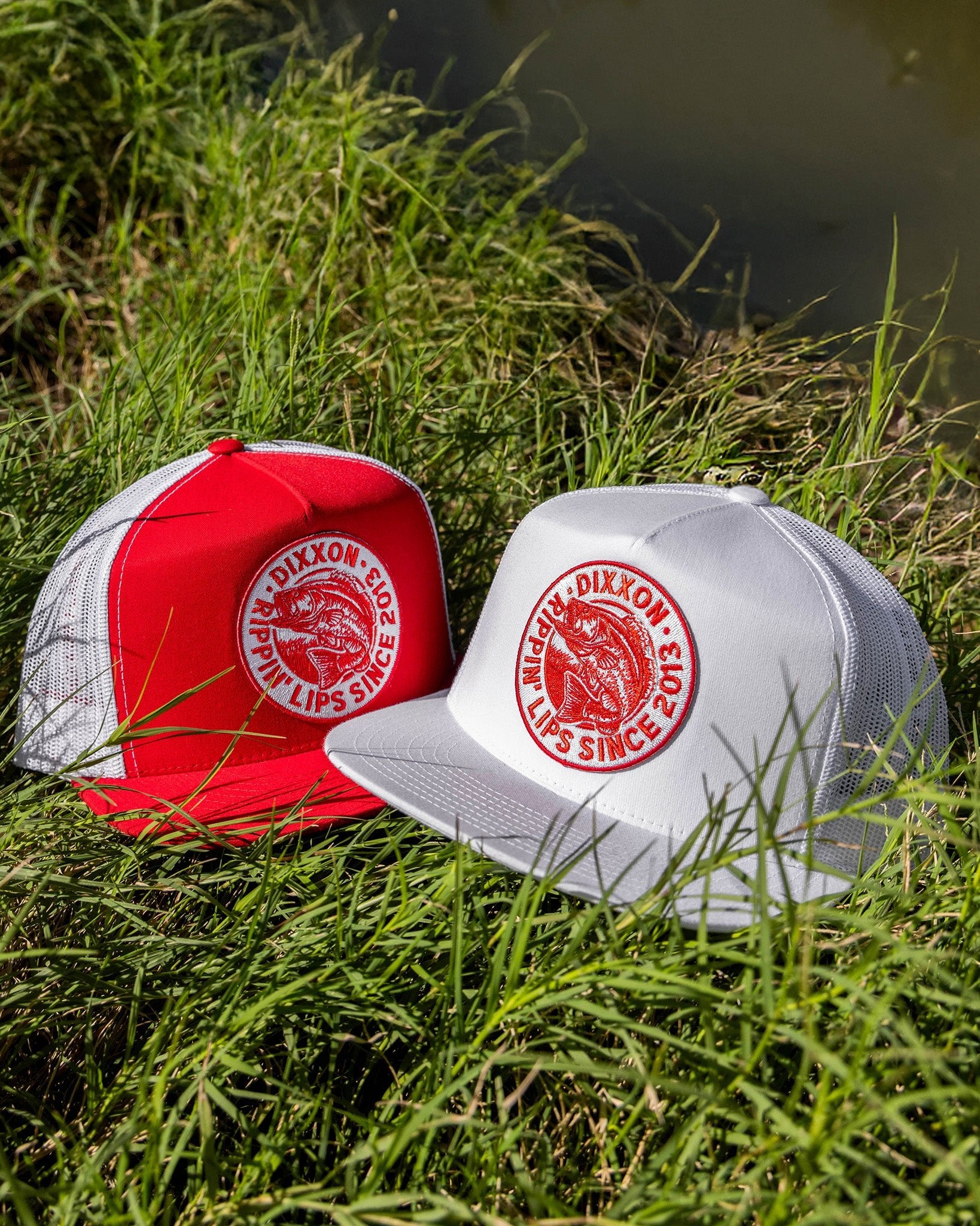 Lip Ripper Flat Bill Trucker Snapback - Red & White - Dixxon Flannel Co.