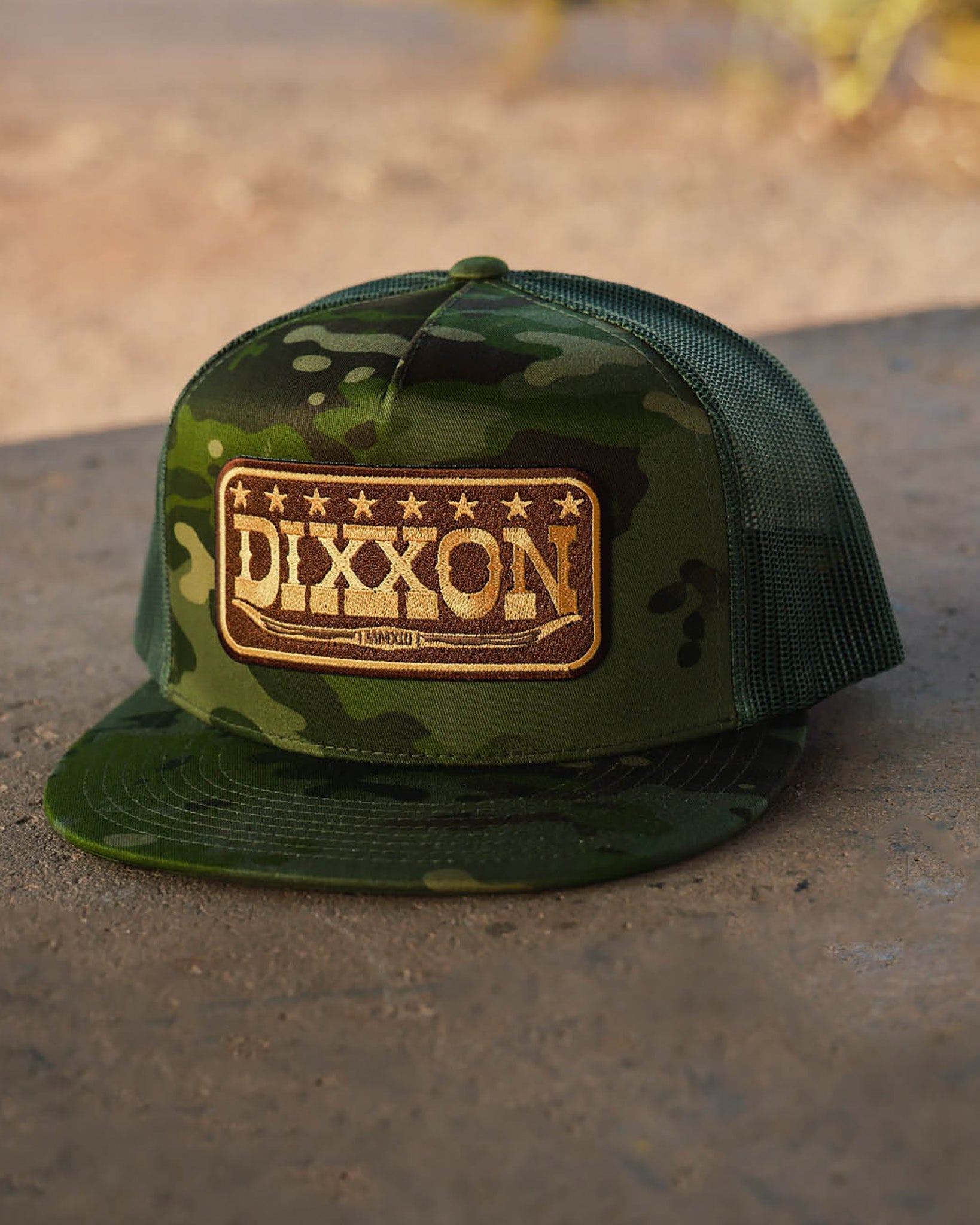 Longhorn Flat Bill Trucker Snapback - Brown & Gold - Dixxon Flannel Co.