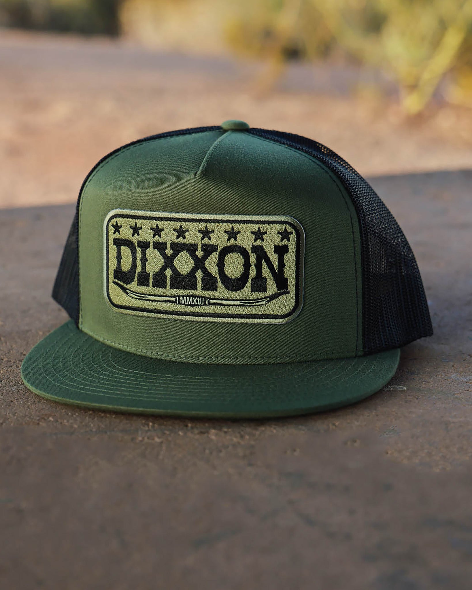 Longhorn Flat Bill Trucker Snapback - O.D. Green & Black - Dixxon Flannel Co.