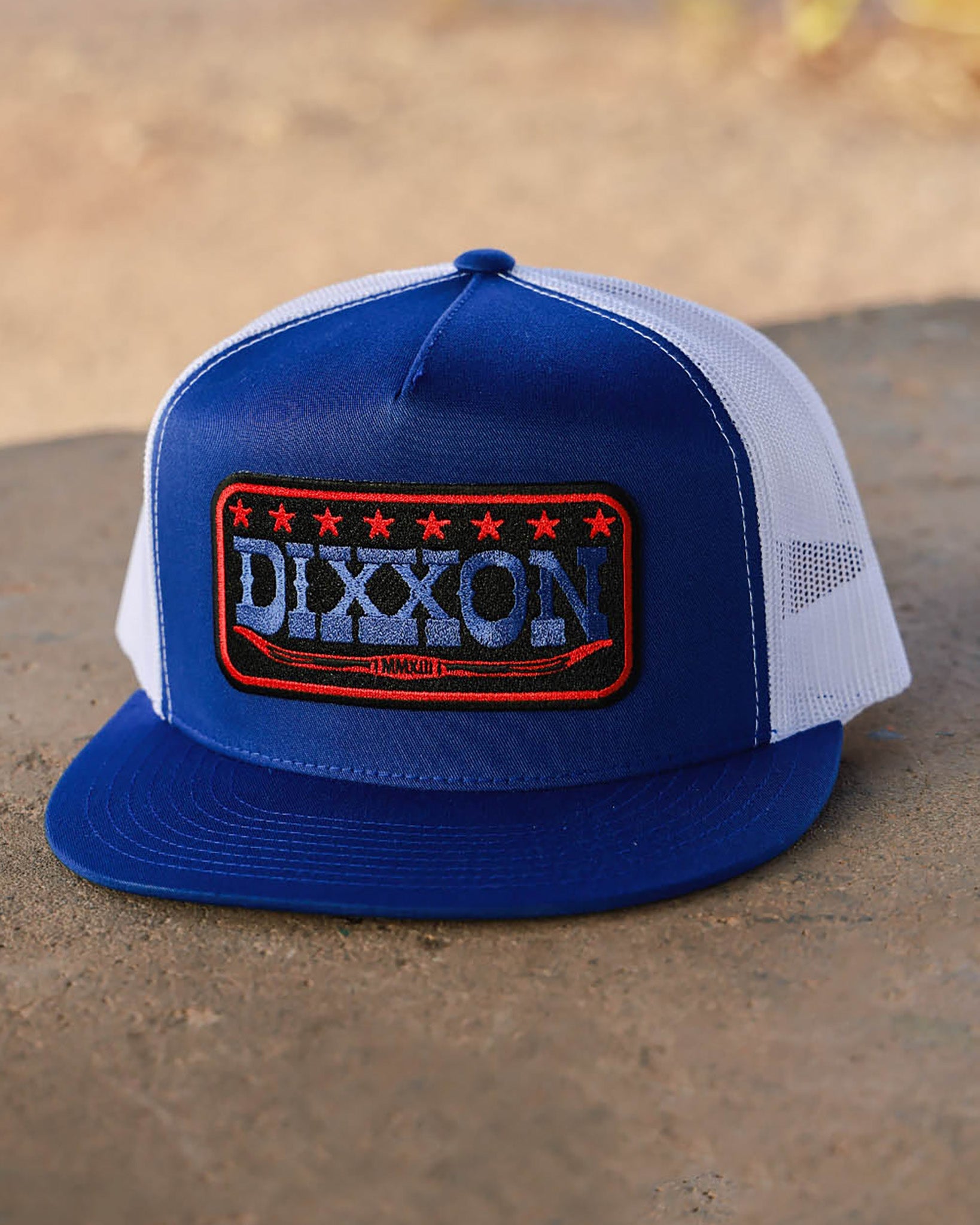Longhorn Flat Bill Trucker Snapback - Red, Black, & Blue - Dixxon Flannel Co.