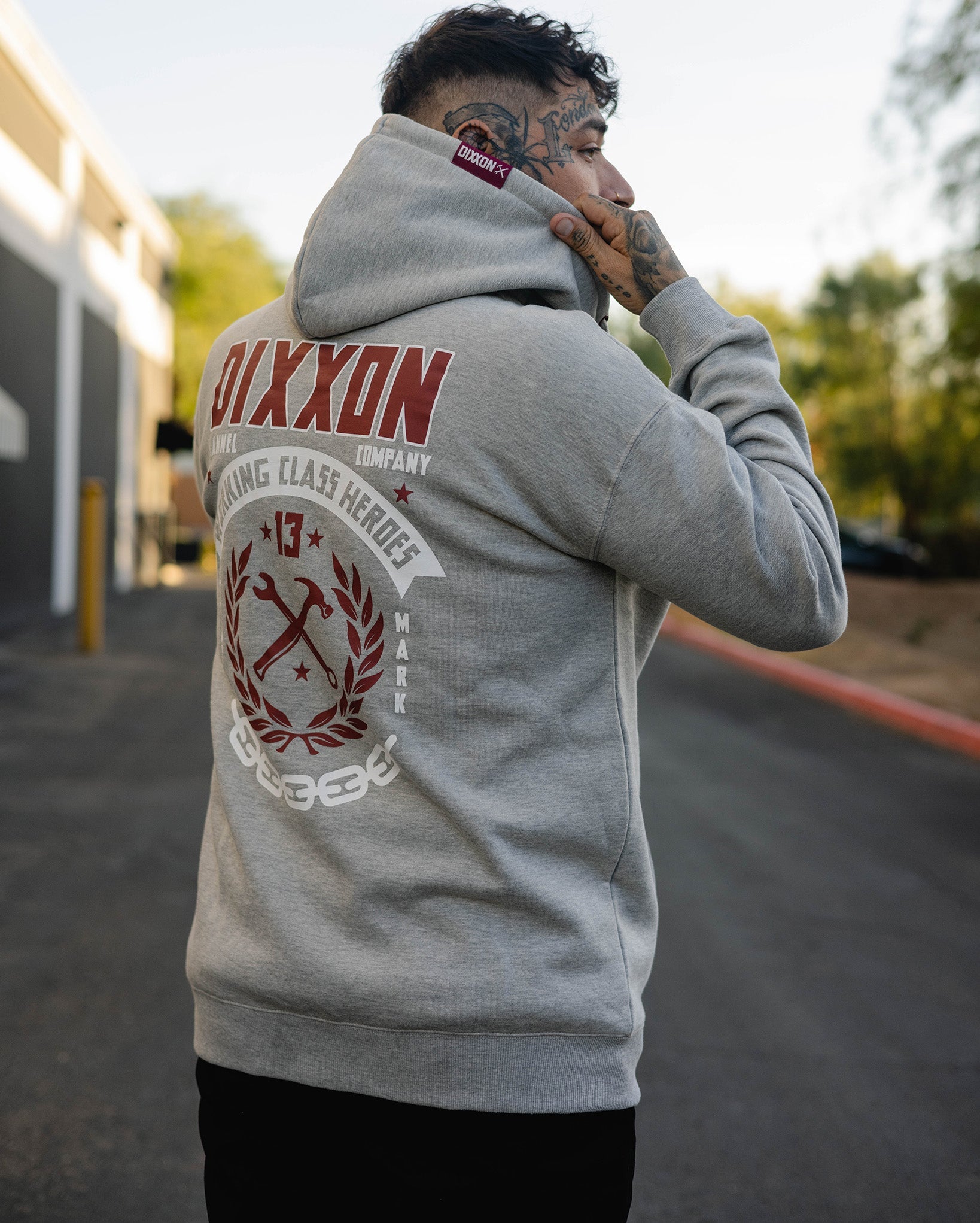 Maroon Weld Zip Up Hoodie - Heathered Gray - Dixxon Flannel Co.