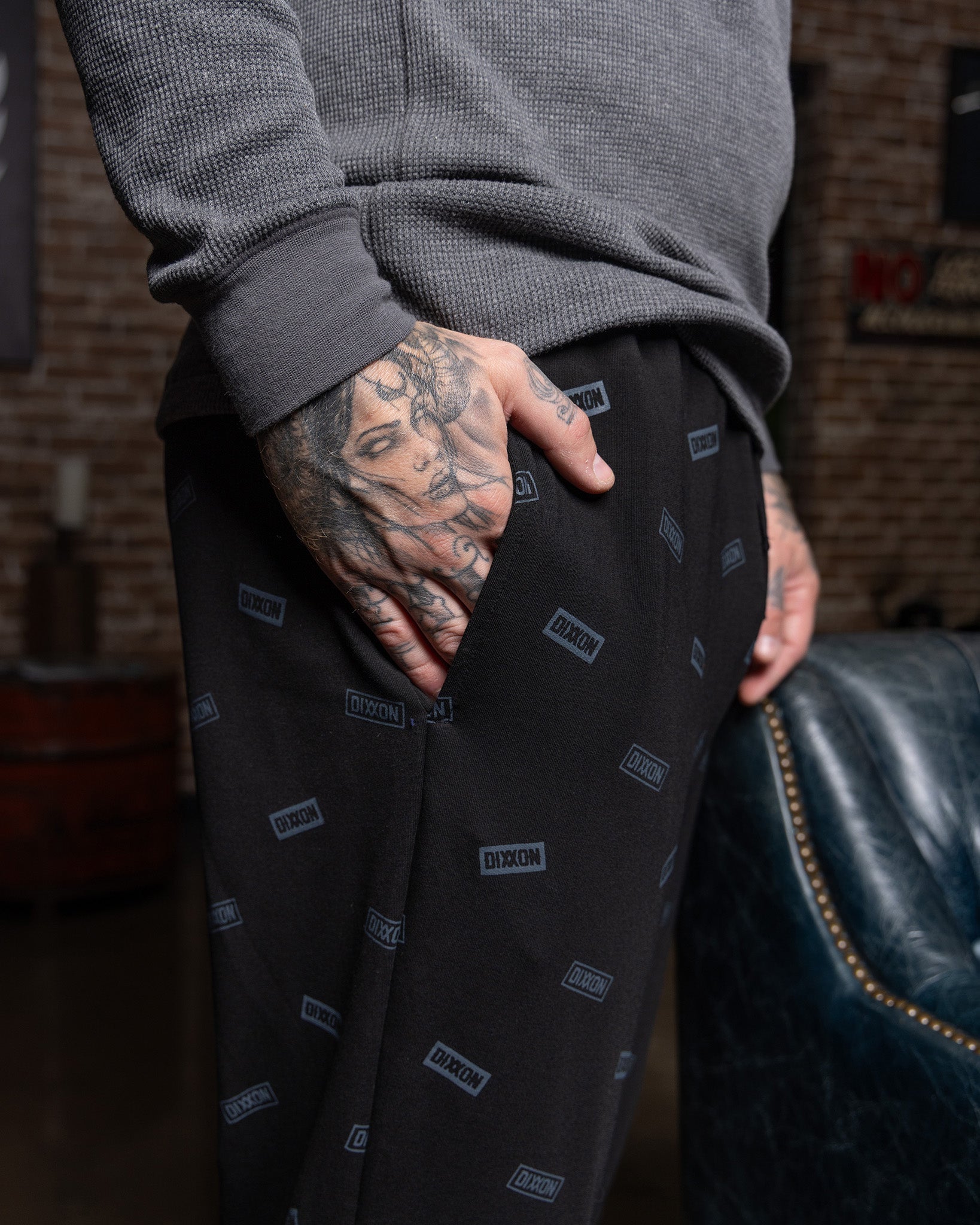 Men's Logo Boxed Pajama Pants - Black & Gray - Dixxon Flannel Co.