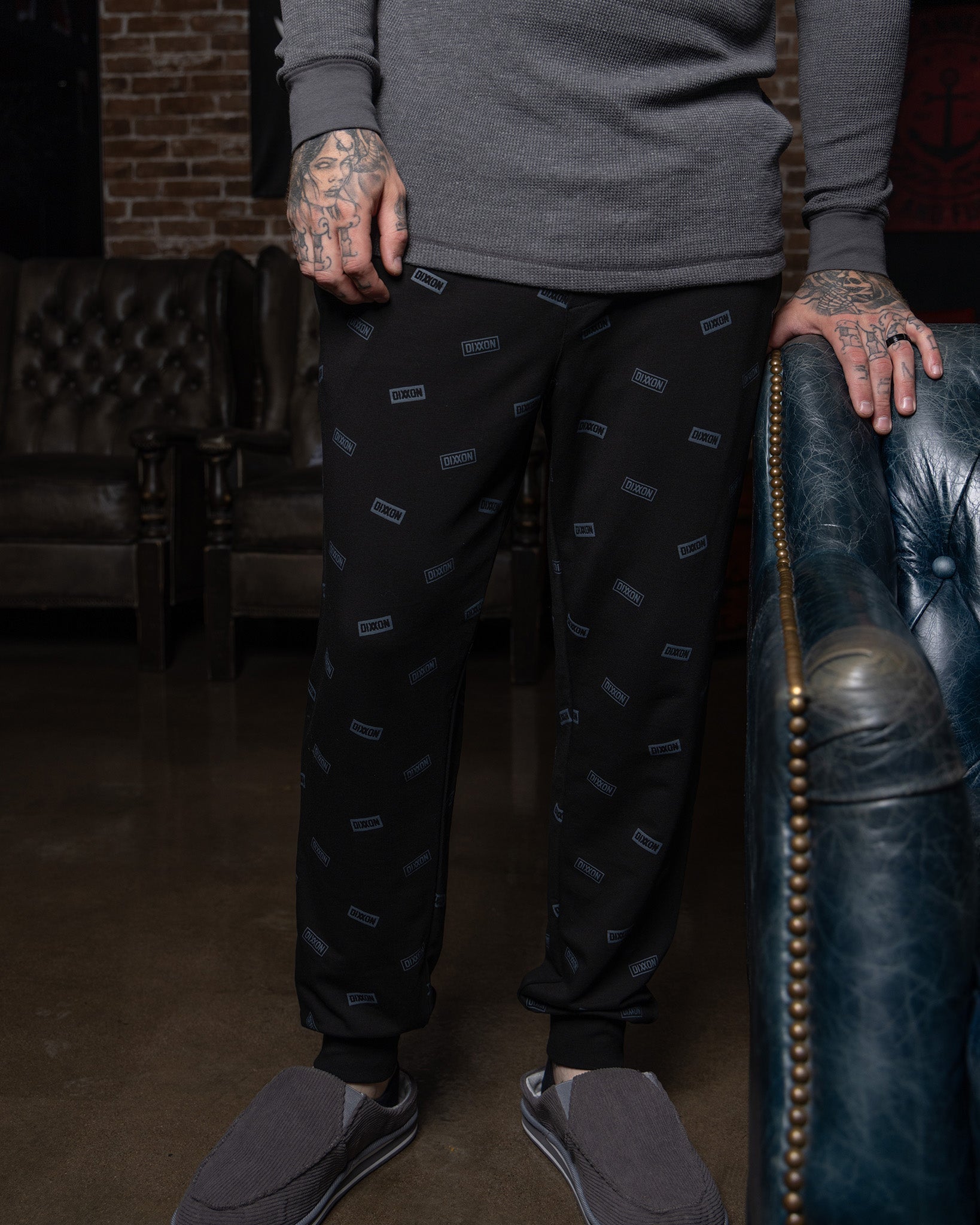 Men's Logo Boxed Pajama Pants - Black & Gray - Dixxon Flannel Co.