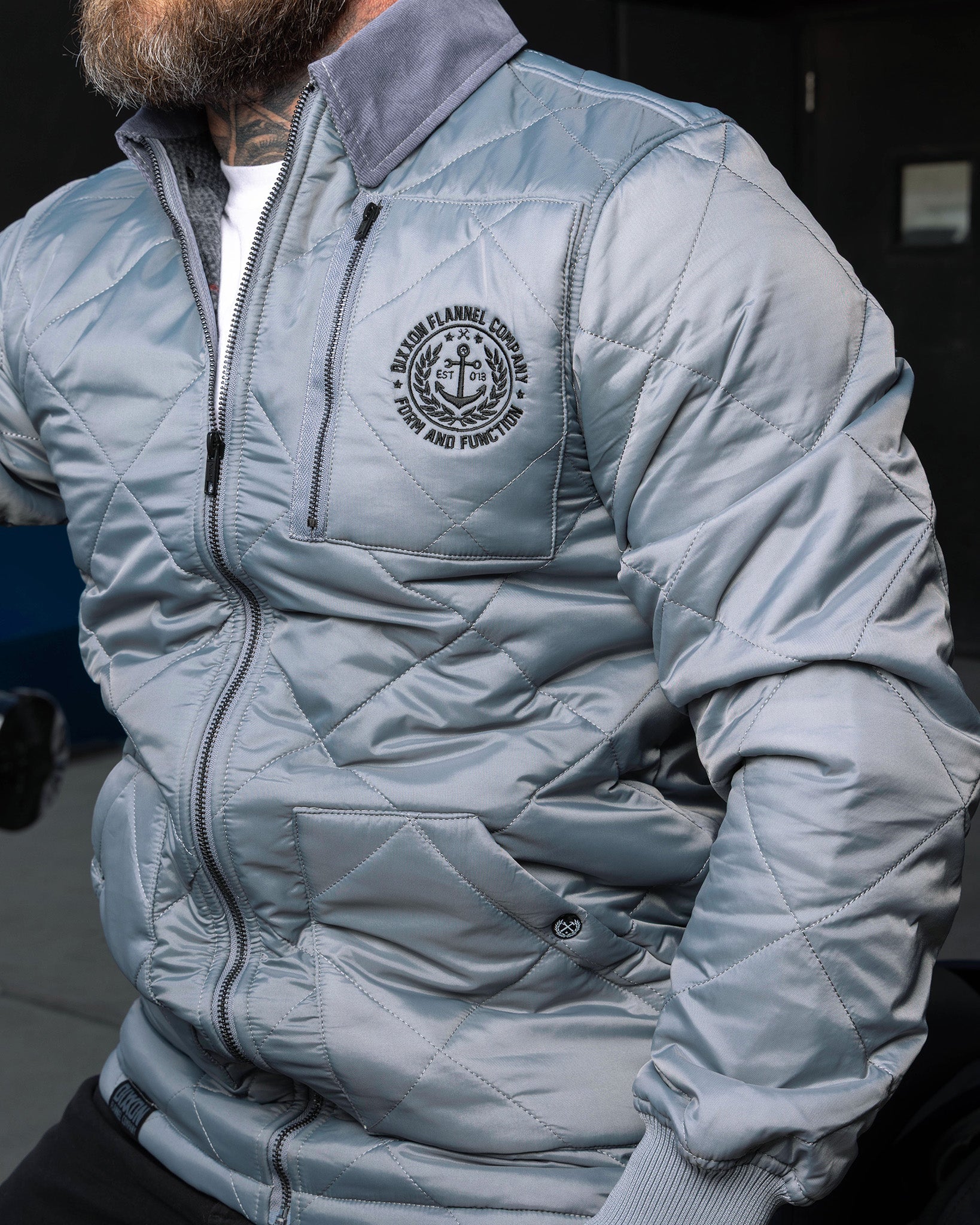 Morning Fog Diamond Stitch Quilted Jacket - Dixxon Flannel Co.