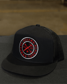 Nameplate Flat Bill Trucker Snapback - Red - Dixxon Flannel Co.