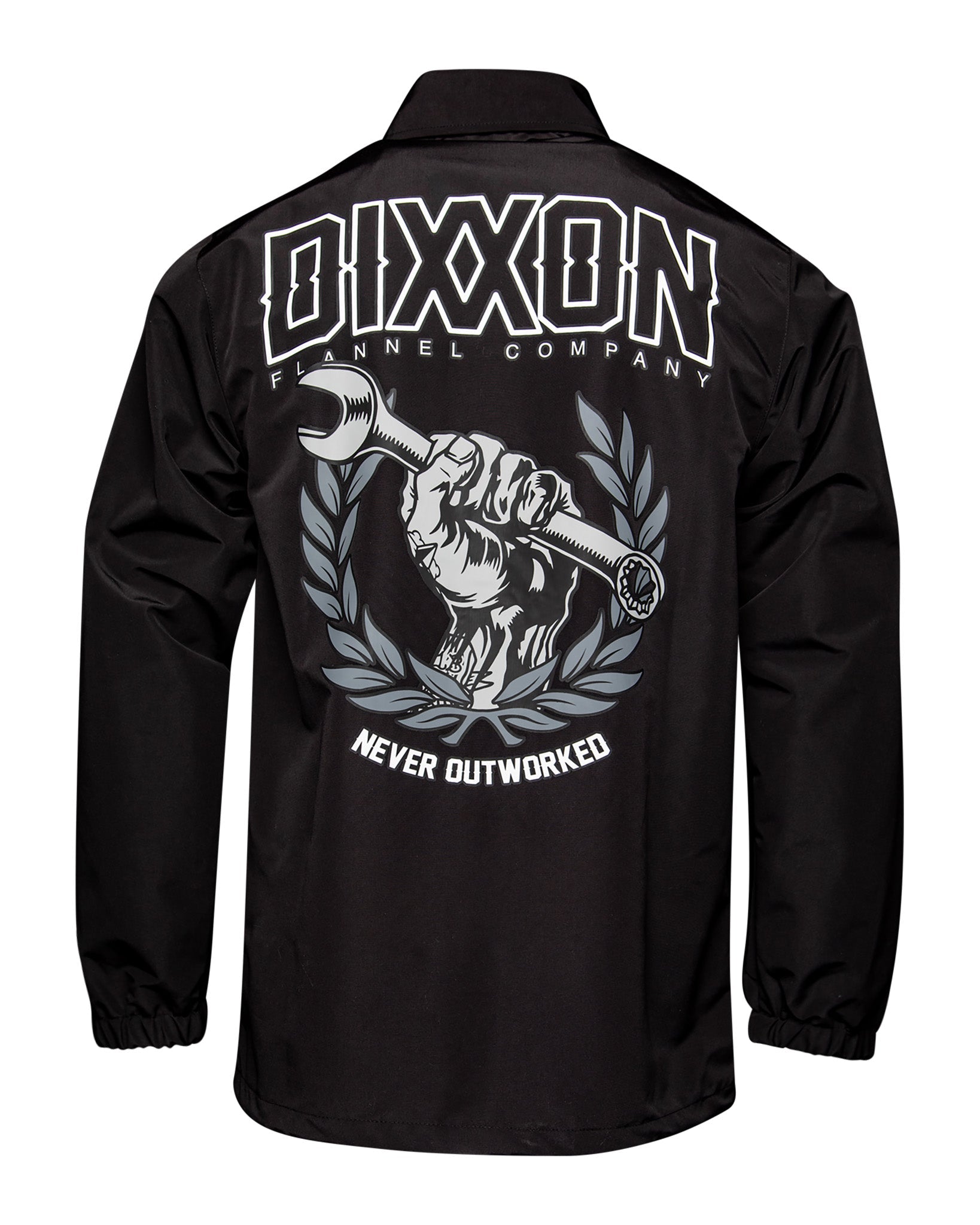 Never Outworked Coaches Jacket - Black - Dixxon Flannel Co.