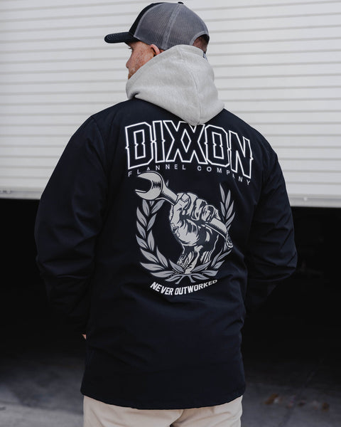 Never Outworked Coaches Jacket - Black | Dixxon Flannel Co.