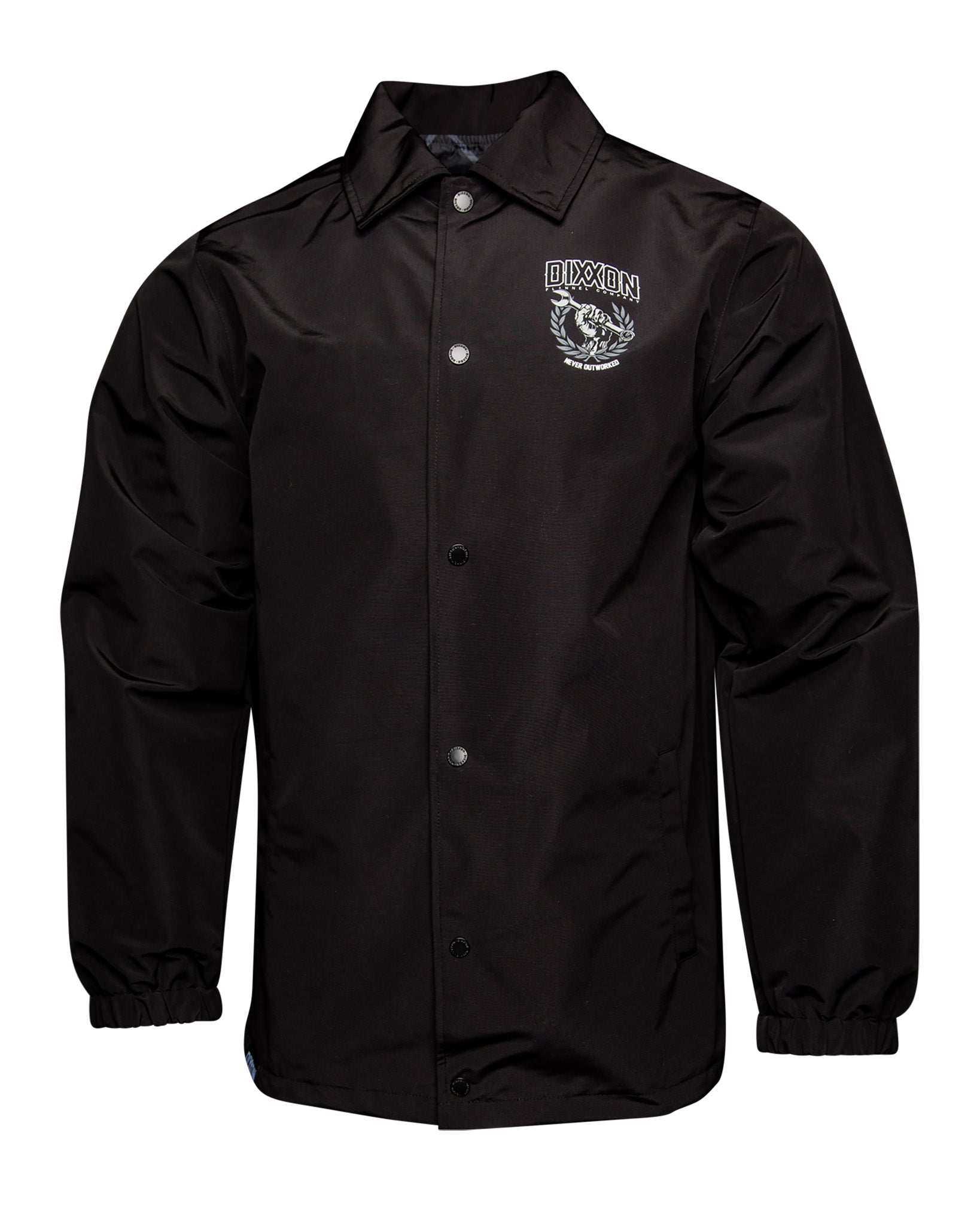 Never Outworked Coaches Jacket - Black - Dixxon Flannel Co.
