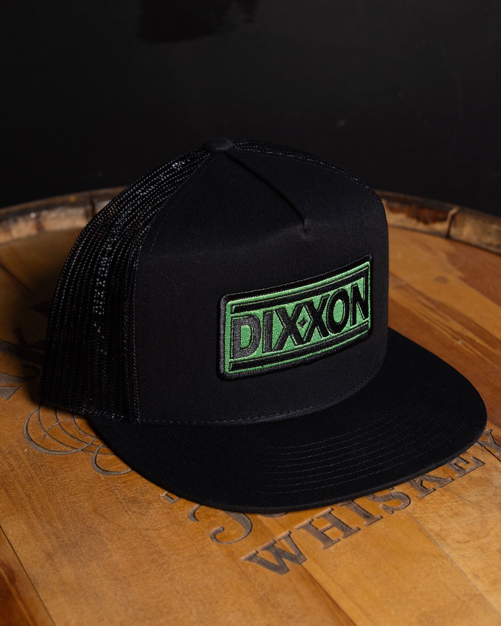 New Wave Flat Bill Trucker Snapback - Black & Green - view 2