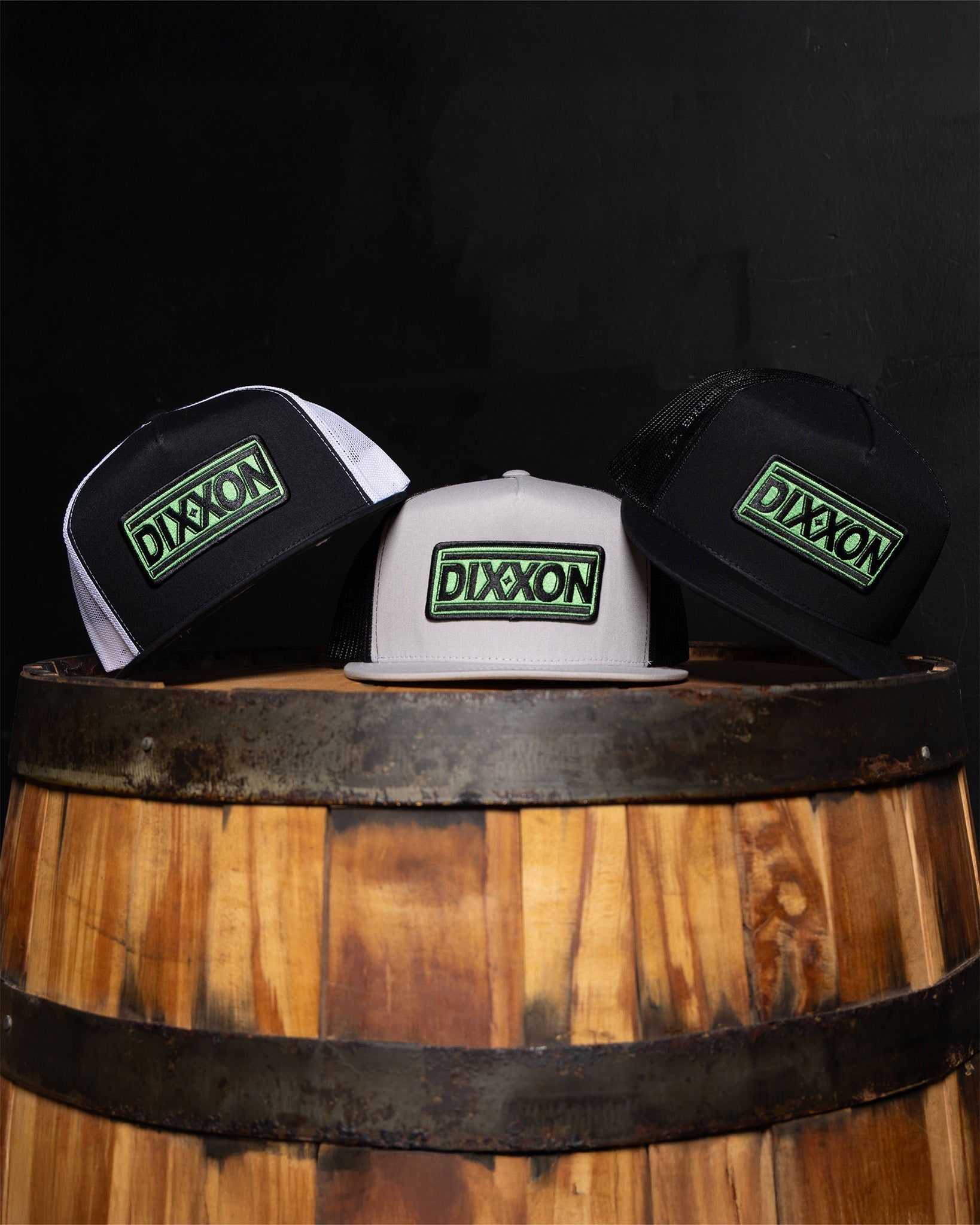 New Wave Flat Bill Trucker Snapback - Black & Green - view 1
