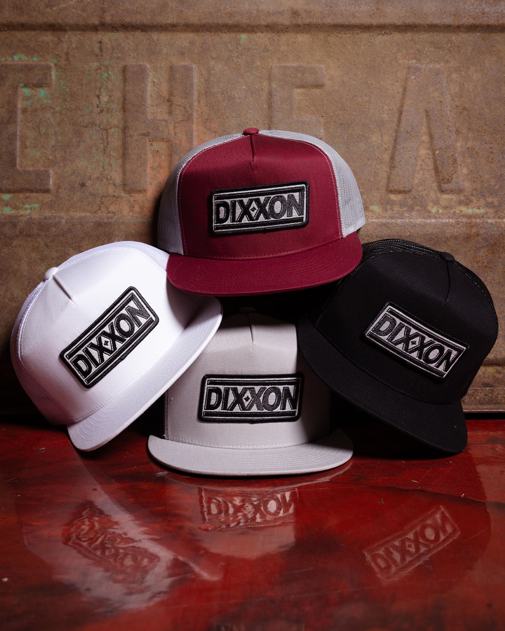 New Wave Flat Bill Trucker Snapback - White & Black - view 1