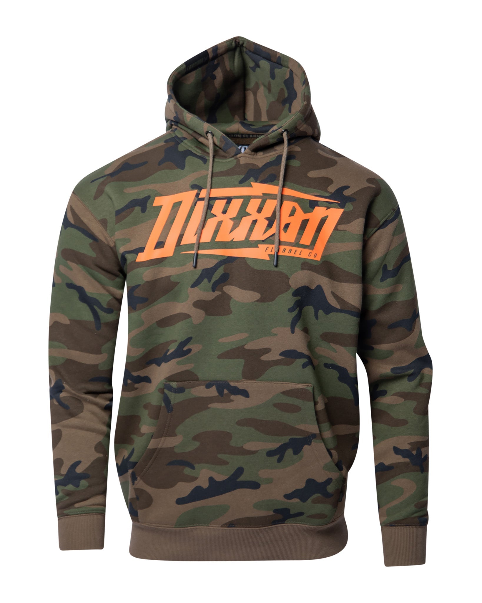 Orange Bolt Pullover Hoodie - Green Camo | Dixxon Flannel Co.